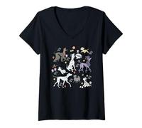 Femme Disney 101 Dalmatians 65th Anniversary Pongo's Dog Park Pals T-Shirt avec Col en V