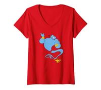 Femme Disney Aladdin Genie Lamp T-Shirt avec Col en V
