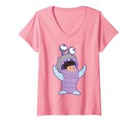 Femme Disney and Pixar’s Monsters, Inc. Boo Pink T-Shirt avec Col en V