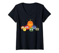 Femme Disney and Pixar's Cars Halloween Pumpkin Group T-Shirt avec Col en V