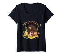 Femme Disney and Pixar's Hoppers Pond Crew Beaver Mabel & Friends T-Shirt avec Col en V