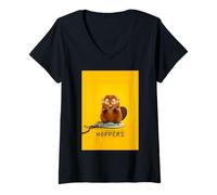 Femme Disney and Pixar's Hoppers Robot Beaver Mabel Poster Art T-Shirt avec Col en V