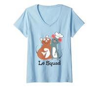Femme Disney and Pixar's Ratatouille Remy & Emile Le Squad T-Shirt avec Col en V