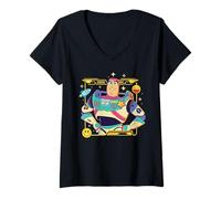 Femme Disney and Pixar's Toy Story 5 Buzz Lightyear Happy Tech T-Shirt avec Col en V