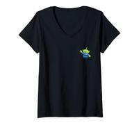 Femme Disney and Pixar's Toy Story Alien Pocket Logo T-Shirt avec Col en V