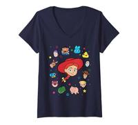 Femme Disney and Pixar's Toy Story Jessie Big Face Collage T-Shirt avec Col en V