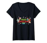 Femme Disney and Pixar's Toy Story Merry Christmas Holiday Group T-Shirt avec Col en V