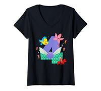 Femme Disney Ariel Numbers "4" Fourth 4th Birthday Party Gift T-Shirt avec Col en V