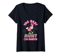 Femme Disney Best Aunt on Earth Mickey & Minnie Family Trip T-Shirt avec Col en V