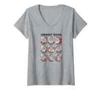 Femme Disney Blanche-Neige et les sept nains Grumpy Current Mood T-Shirt avec Col en V