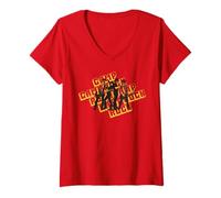 Femme Disney Channel Camp Rock Retro Band T-Shirt avec Col en V