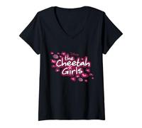 Femme Disney Channel The Cheetah Girls Logo Pink Animal Print T-Shirt avec Col en V