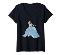 Femme Disney Cinderella in Ballgown Glass Slipper Reveal T-Shirt avec Col en V