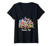 Femme Disney Classic Characters Family Trip Matching Vacation T-Shirt avec Col en V