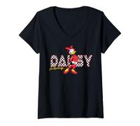 Femme Disney Daisy Duck Racing Mickey & Friends Race Car Drivers T-Shirt avec Col en V