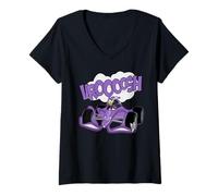 Femme Disney Daisy Duck Racing Team "VROOOOSH" Race Car Driver T-Shirt avec Col en V