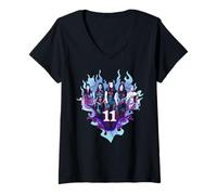 Femme Disney Descendants 11th Birthday Numbers Party Gift Heart T-Shirt avec Col en V