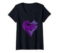 Femme Disney Descendants 2 Mal Dragon T-Shirt avec Col en V