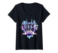 Femme Disney Descendants It's My Birthday Party Gift Heart T-Shirt avec Col en V