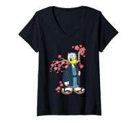 Femme Disney Donald Duck in Kimono Cherry Blossoms Spring Sakura T-Shirt avec Col en V