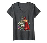 Femme Disney Encanto Dolores Is In The Group Chat T-Shirt avec Col en V, Chiné Foncé, XXL