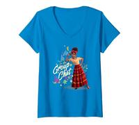 Femme Disney Encanto Dolores Is In The Group Chat T-Shirt avec Col en V, Saphir, S