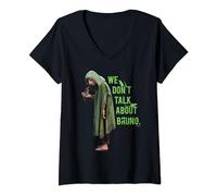 Femme Disney Encanto We Don’t Talk About Bruno Dark T-Shirt avec Col en V