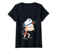 Femme Disney Gravity Falls Dipper Pines Official Disney Channel T-Shirt avec Col en V