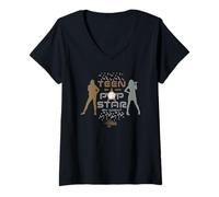 Femme Disney Hannah Montana Teen by Day, Pop Star by Night T-Shirt avec Col en V