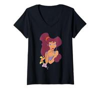 Femme Disney Hercules Megara Meg Big Face Costume Matching T-Shirt avec Col en V
