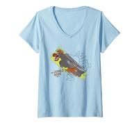 Femme Disney Ink and Paint Baloo from The Jungle Book 1967 T-Shirt avec Col en V