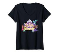 Femme Disney Jr. Sofia the First: Royal Magic Big Logo & Friends T-Shirt avec Col en V