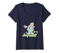 Femme Disney Lilo & Stitch Cute Scrump Doll Pastel Color Big Logo T-Shirt avec Col en V
