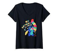 Femme Disney Lilo & Stitch Ice Cream Cone “My Birthday! My Rules!” T-Shirt avec Col en V