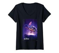 Femme Disney Lilo & Stitch Live-Action Movie Aladdin Lamp T-Shirt avec Col en V