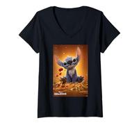 Femme Disney Lilo & Stitch Live-Action Movie Beauty and The Beast T-Shirt avec Col en V