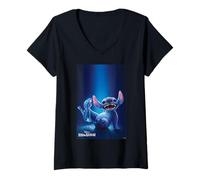 Femme Disney Lilo & Stitch Live-Action Movie Cinderella Slipper T-Shirt avec Col en V