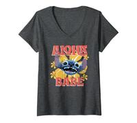 Femme Disney Lilo & Stitch Movie Aloha Babe T-Shirt avec Col en V
