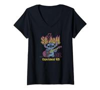 Femme Disney Lilo & Stitch Rock Concert Experiment 626 Band T-Shirt avec Col en V