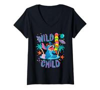Femme Disney Lilo & Stitch Wild Child Stitch Ice Cream Party T-Shirt avec Col en V