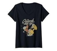 Femme Disney Mickey and Friends Donald Duck You Quack Me Up T-Shirt avec Col en V