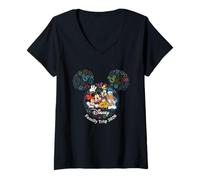 Femme Disney Mickey & Friends Fireworks Vacation Family Trip 2026 T-Shirt avec Col en V