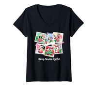 Femme Disney Mickey & Friends "Making Memories Together" Christmas T-Shirt avec Col en V