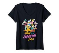Femme Disney Mickey & Friends "Today is a Special Day!" Party T-Shirt avec Col en V