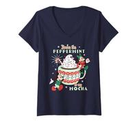 Femme Disney Mickey & Minnie "The Peppermint to My Mocha" Holiday T-Shirt avec Col en V