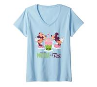 Femme Disney Mickey & Minnie Valentine You're the Matcha to My Tea T-Shirt avec Col en V