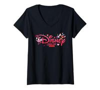 Femme Disney Mickey & Minnie Valentine's Day Family Trip 2026 Logo T-Shirt avec Col en V