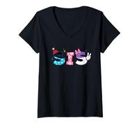 Femme Disney Mickey Mouse and Friends Sis Family Trip Matching T-Shirt avec Col en V