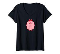 Femme Disney Mickey Mouse Cuddle Up with Cocoa Christmas Holiday T-Shirt avec Col en V