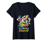 Femme Disney Mickey Mouse & Friends "Disney Squad" Group Matching T-Shirt avec Col en V